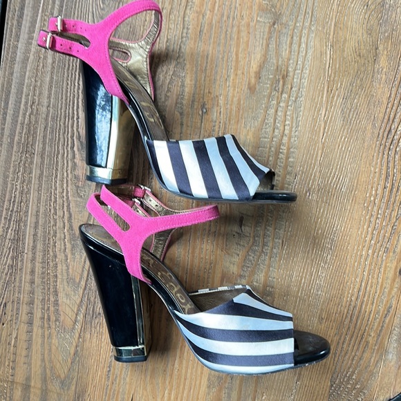 Sam Edelman Odetta black and white striped heels - Picture 5 of 10